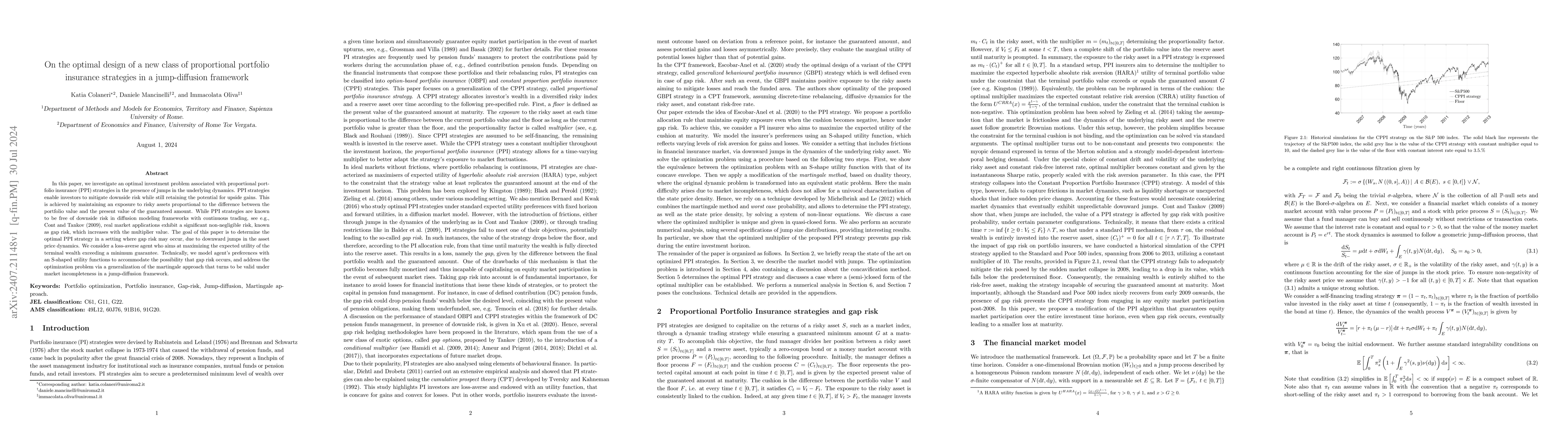 Thumbnail for On the optimal design of a new class of proportional portfolio insurance
  strategies in a jump-diffusion framework