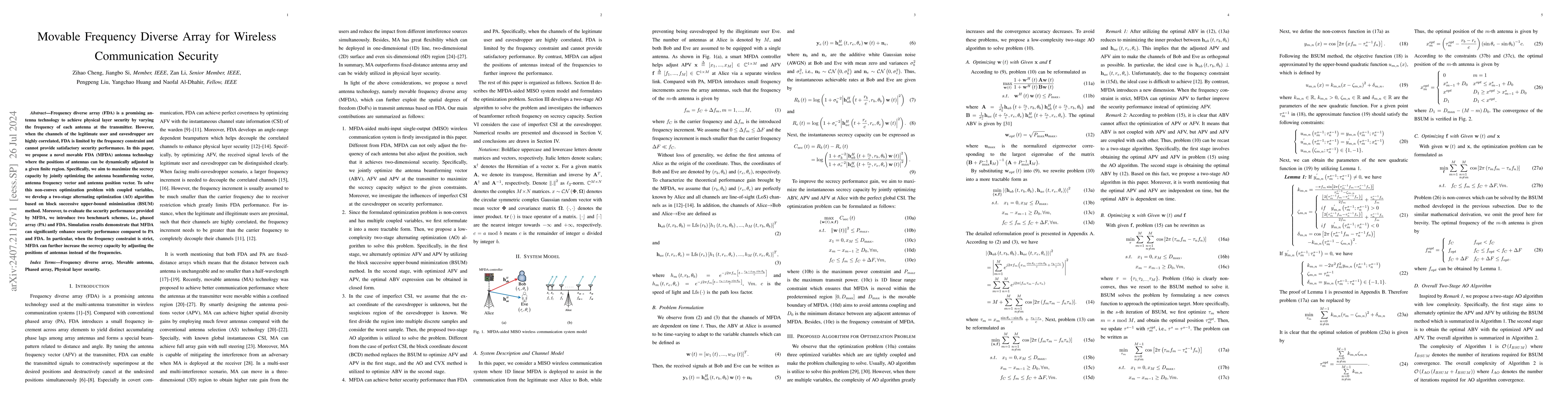 Thumbnail for Movable Frequency Diverse Array for Wireless Communication Security