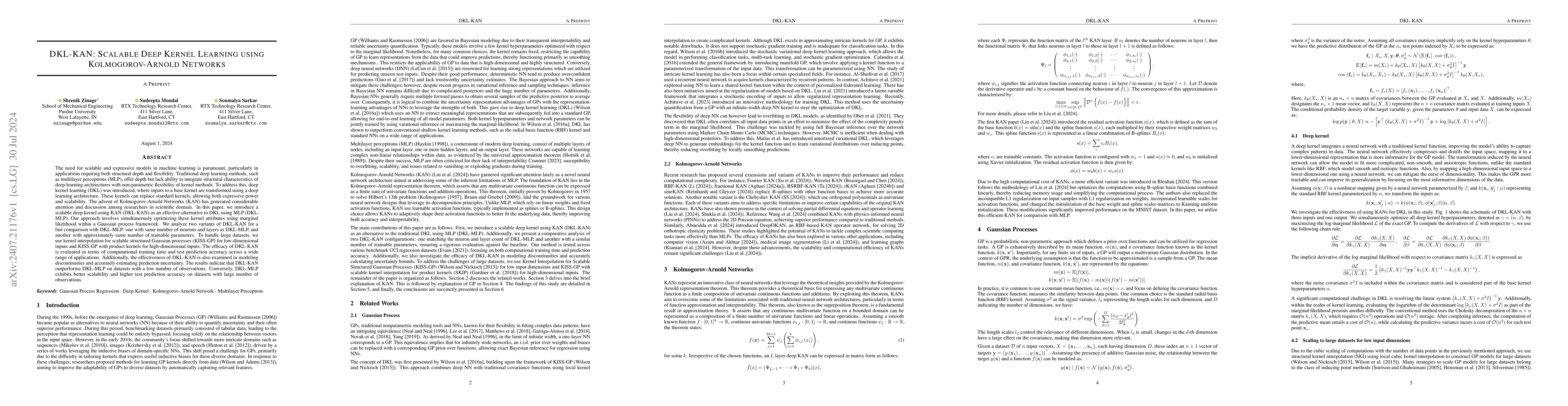 Thumbnail for DKL-KAN: Scalable Deep Kernel Learning using Kolmogorov-Arnold Networks