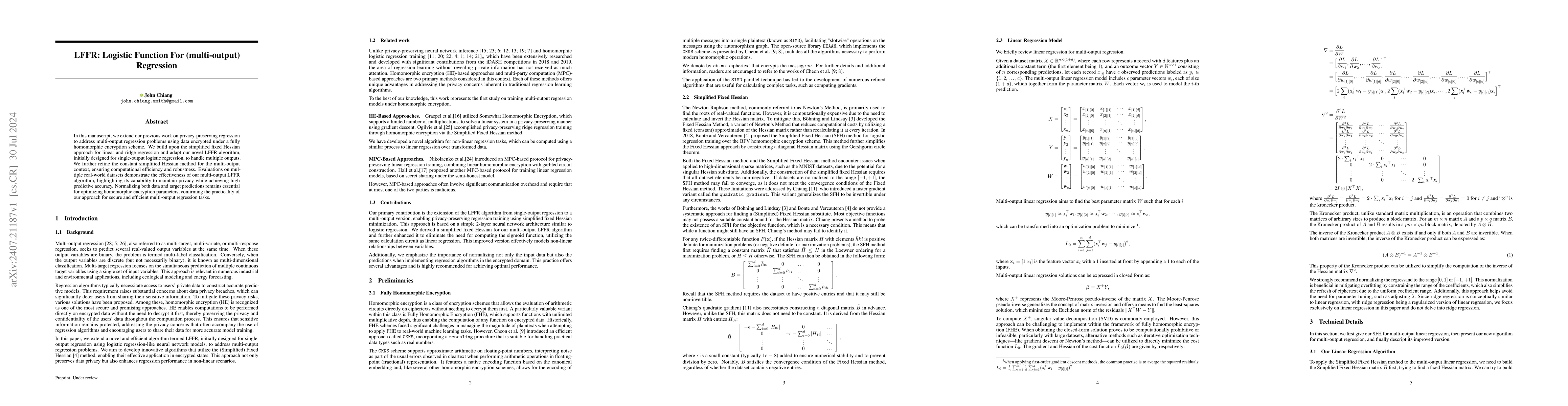 Thumbnail for LFFR: Logistic Function For (multi-output) Regression
