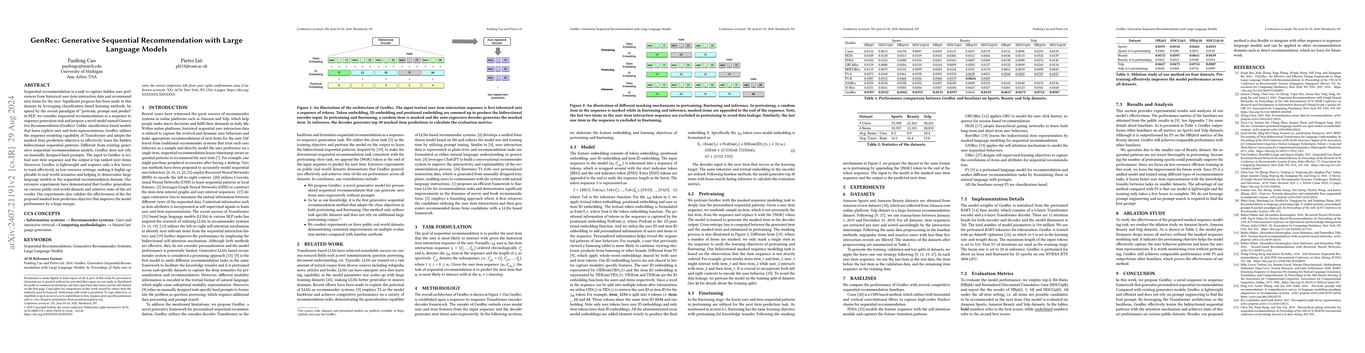 Thumbnail for GenRec: Generative Personalized Sequential Recommendation