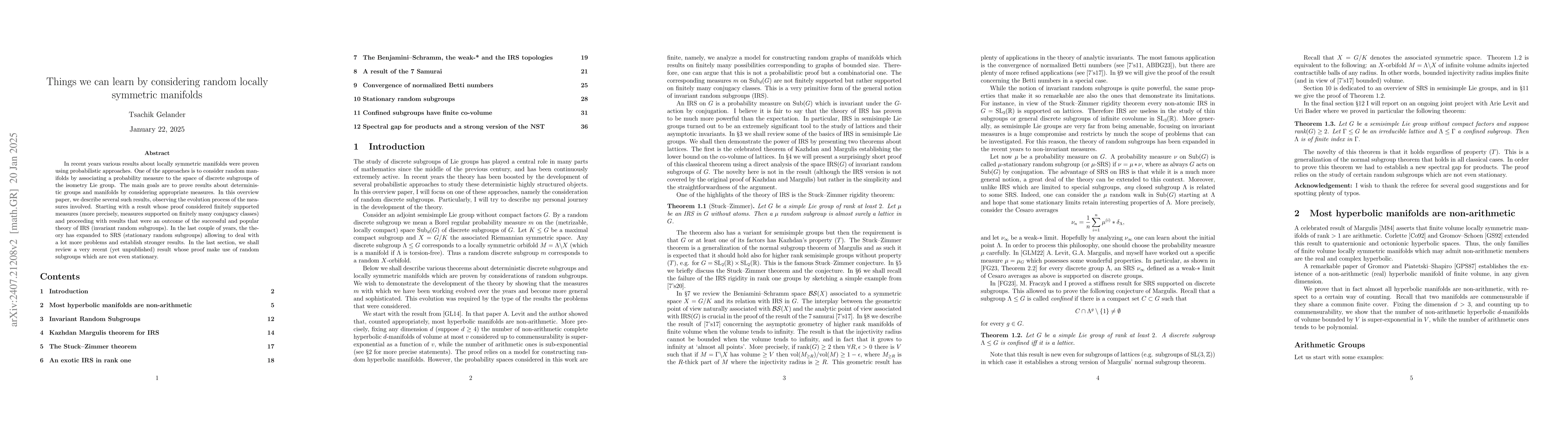Thumbnail for Things we can learn by considering random locally symmetric manifolds