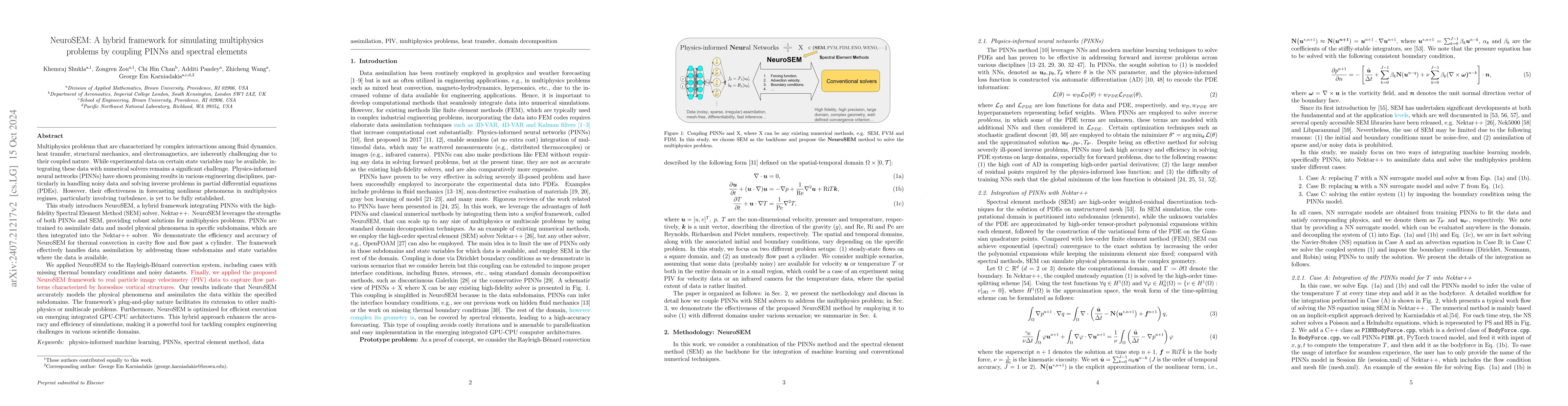 Thumbnail for NeuroSEM: A hybrid framework for simulating multiphysics problems by
  coupling PINNs and spectral elements