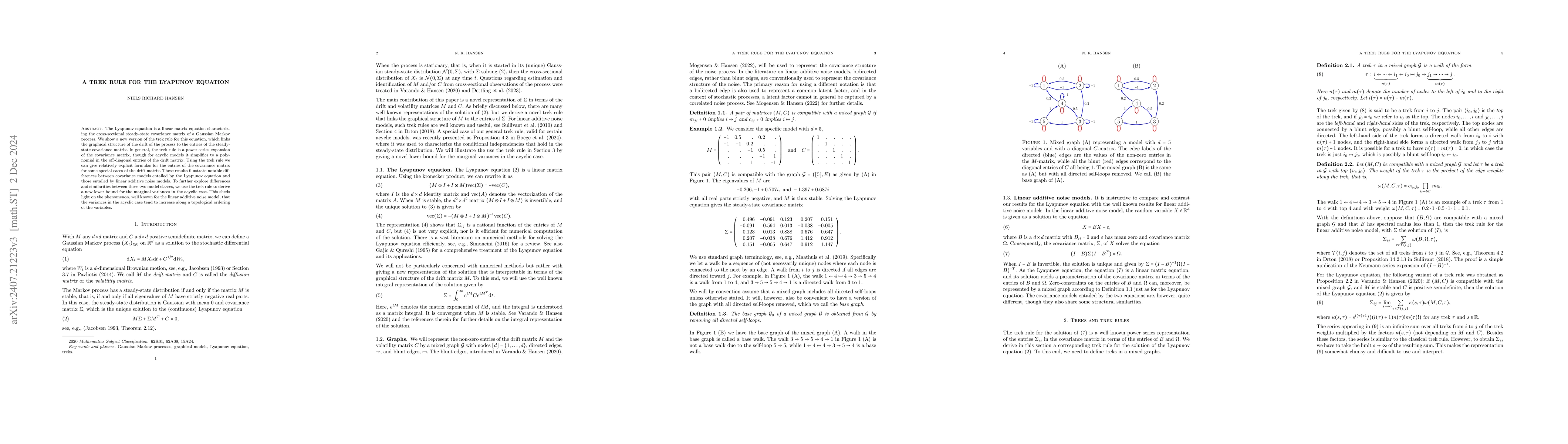 Thumbnail for A Trek Rule for the Lyapunov Equation