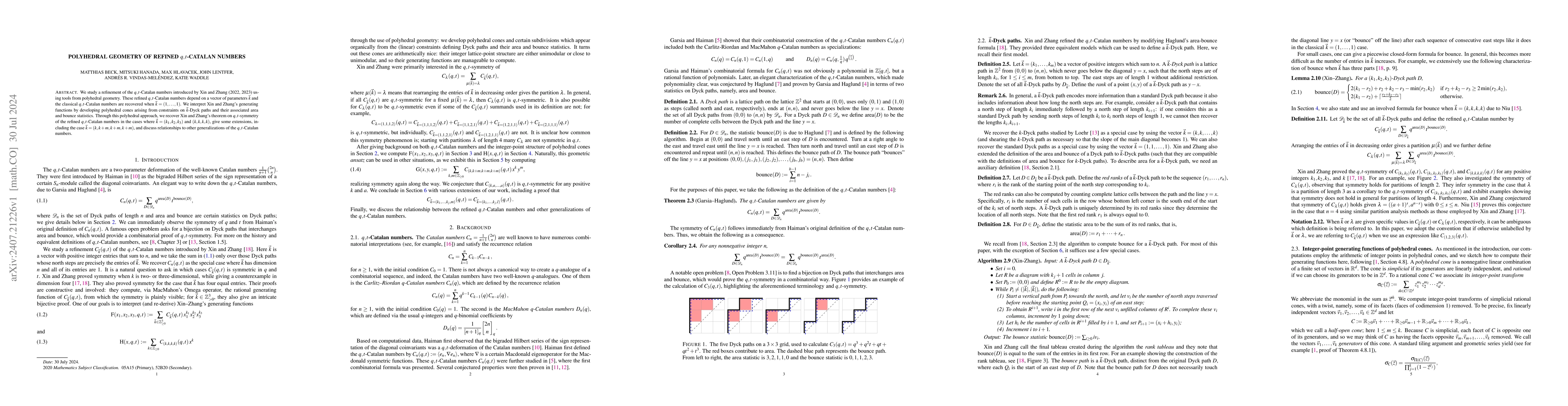 Thumbnail for Polyhedral geometry of refined $q,t$-Catalan numbers