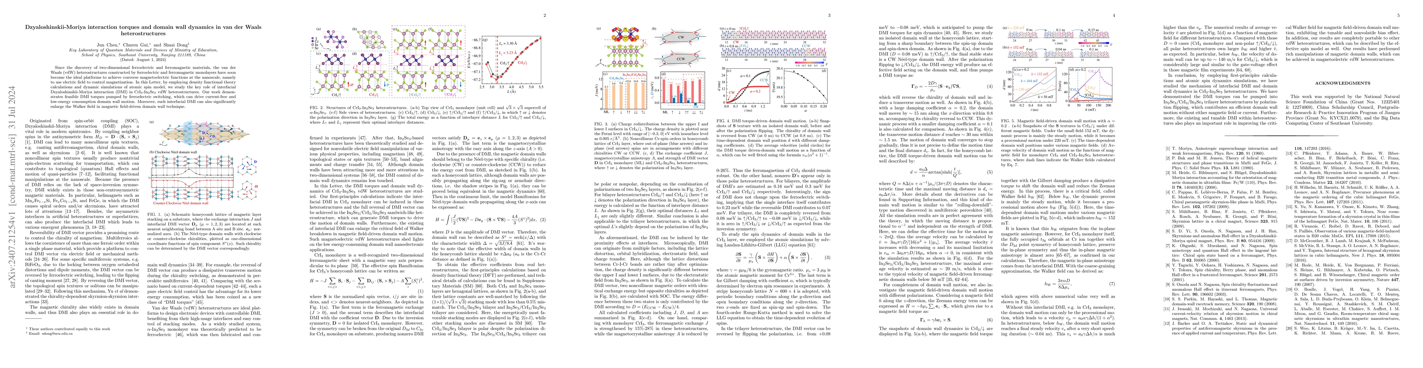 Thumbnail for Dzyaloshinskii-Moriya interaction torques and domain wall dynamics in
  van der Waals heterostructures