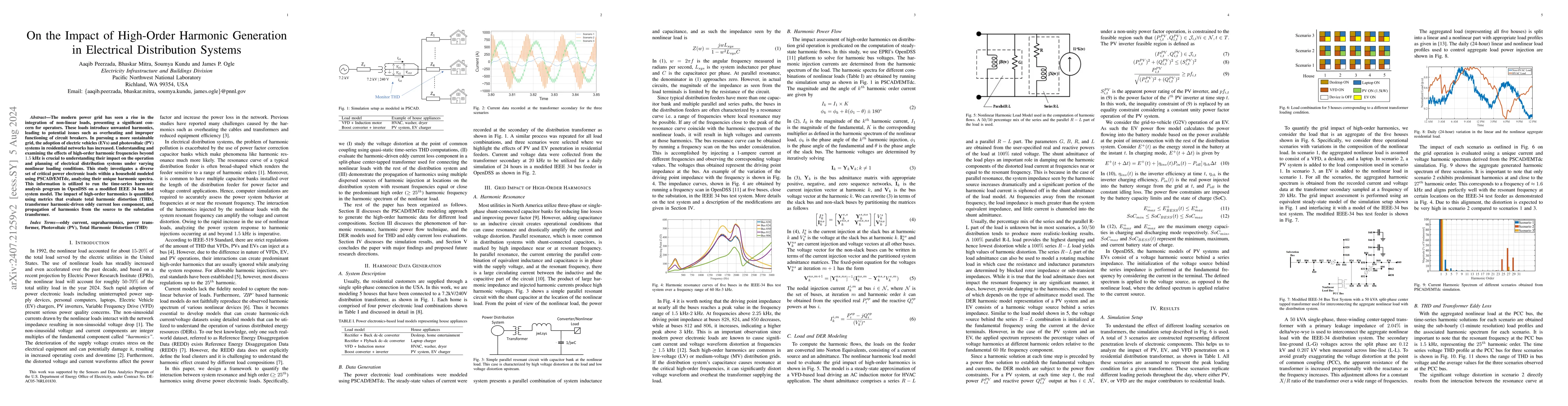 Thumbnail for On the Impact of High-Order Harmonic Generation in Electrical
  Distribution Systems