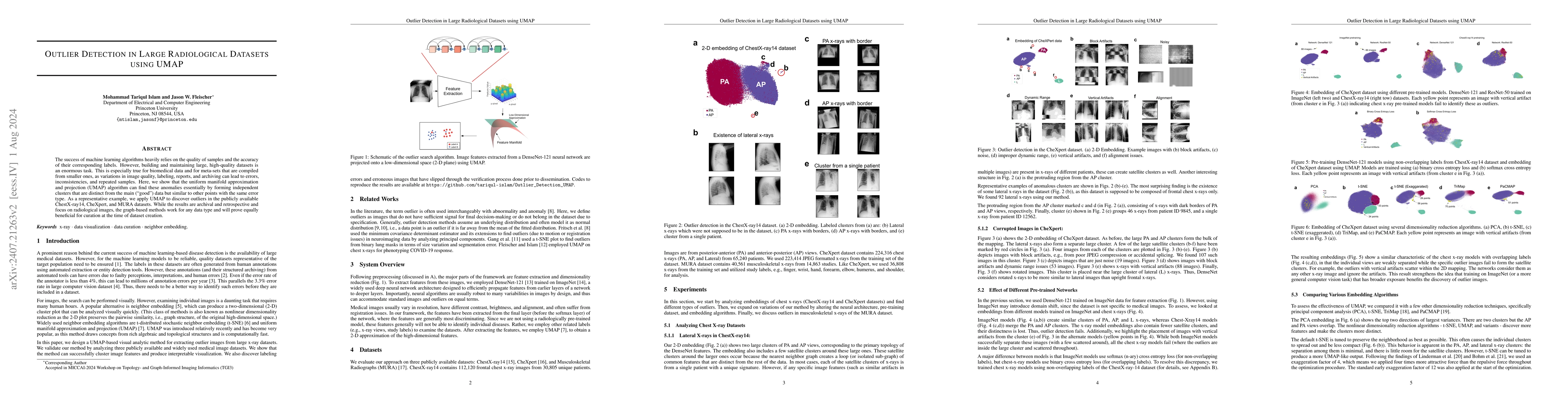 Thumbnail for Outlier Detection in Large Radiological Datasets using UMAP
