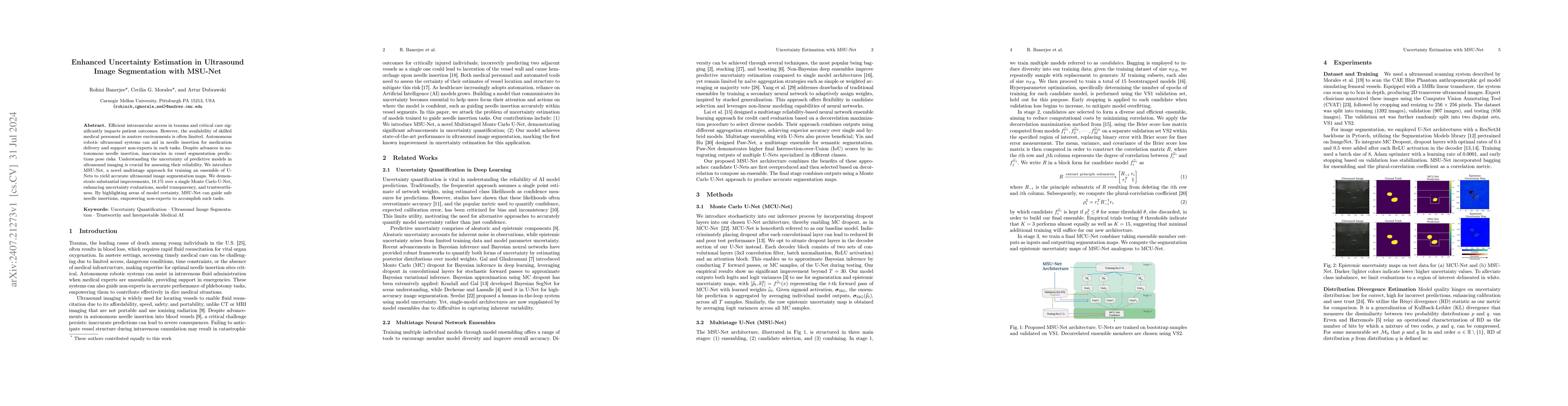 Thumbnail for Enhanced Uncertainty Estimation in Ultrasound Image Segmentation with
  MSU-Net