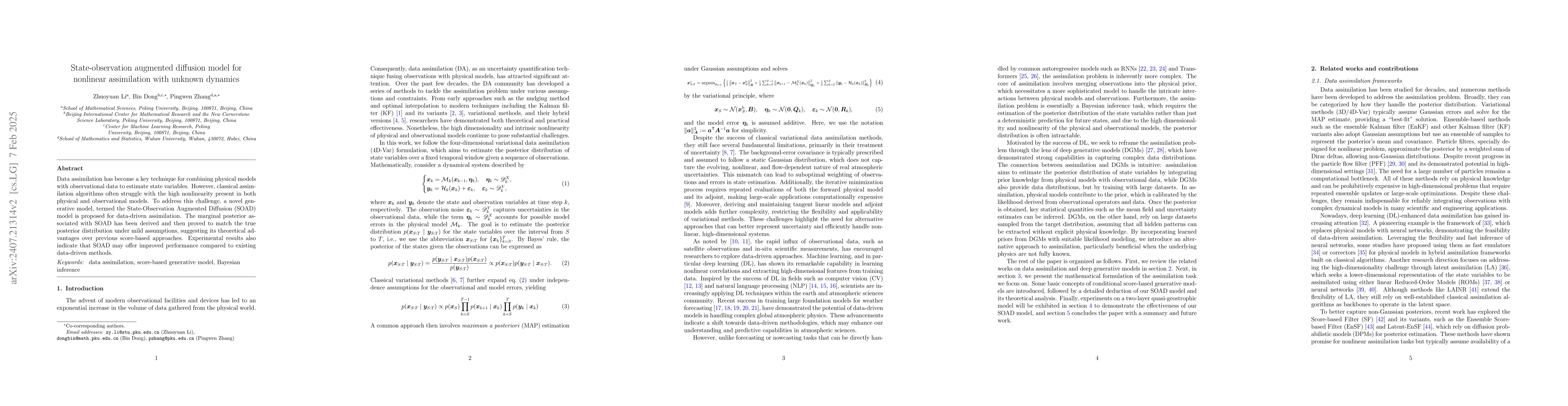 Thumbnail for State-observation augmented diffusion model for nonlinear assimilation