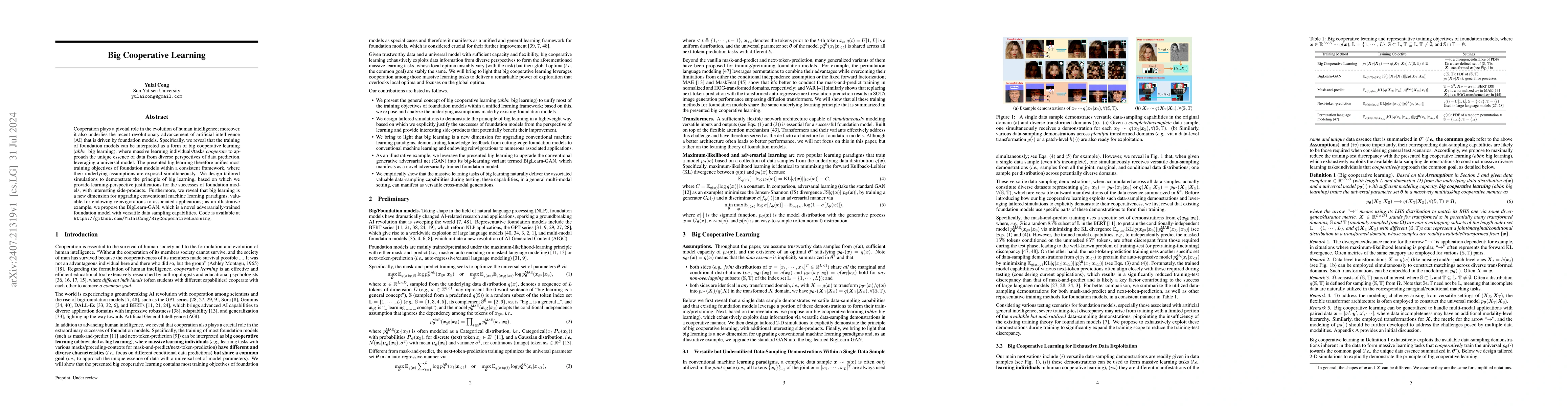 Thumbnail for Big Cooperative Learning