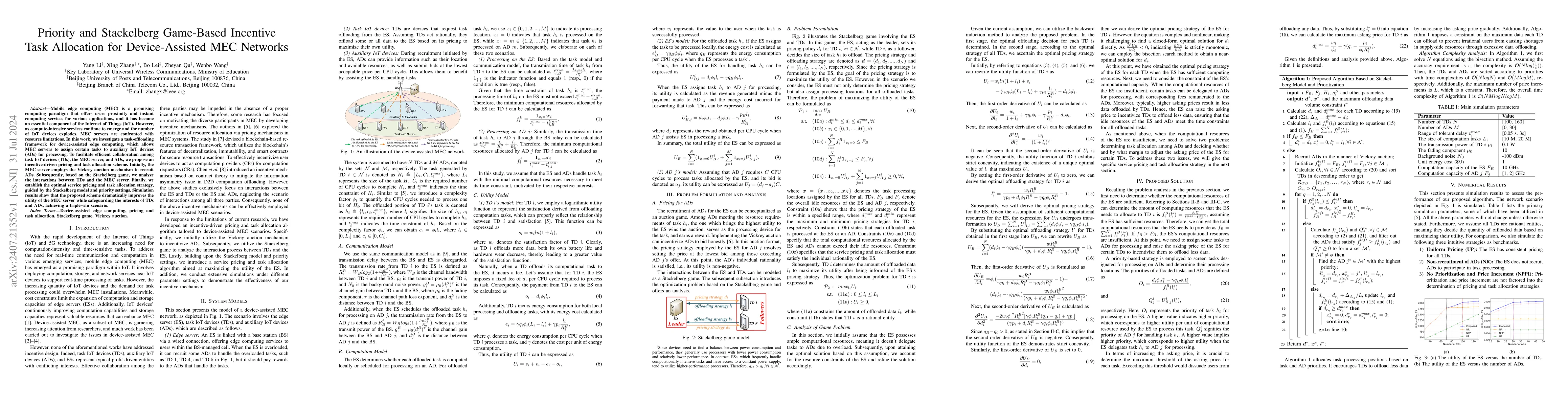 Thumbnail for Priority and Stackelberg Game-Based Incentive Task Allocation for
  Device-Assisted MEC Networks