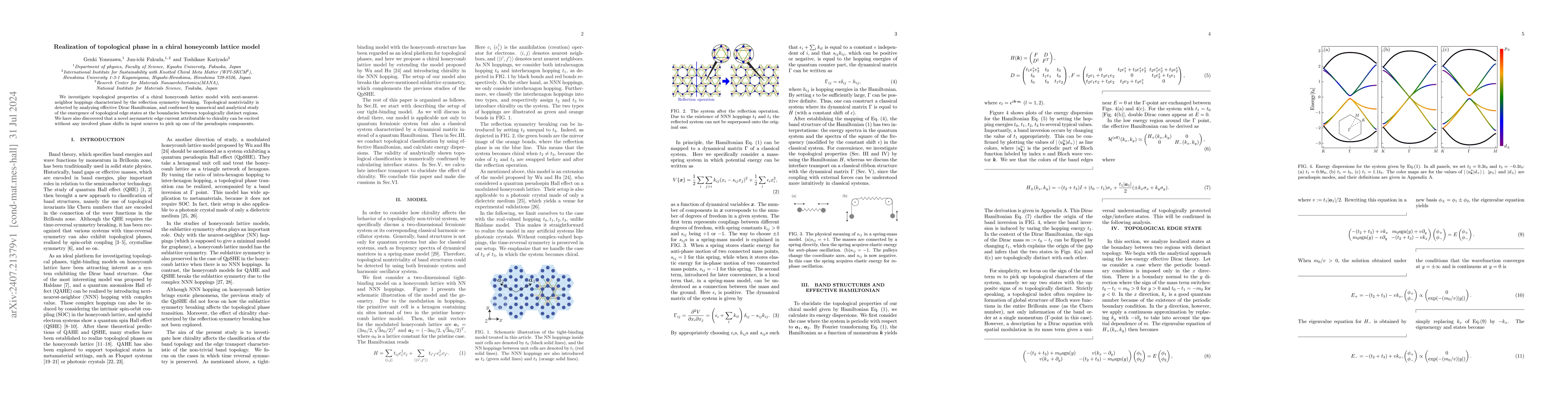 Thumbnail for Realization of topological phase in a chiral honeycomb lattice model