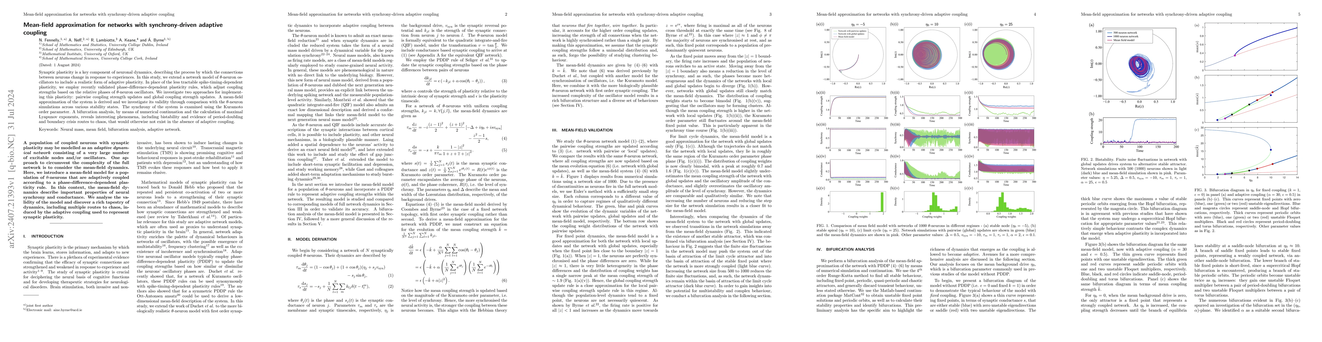 Thumbnail for Mean-field approximation for networks with synchrony-driven adaptive
  coupling