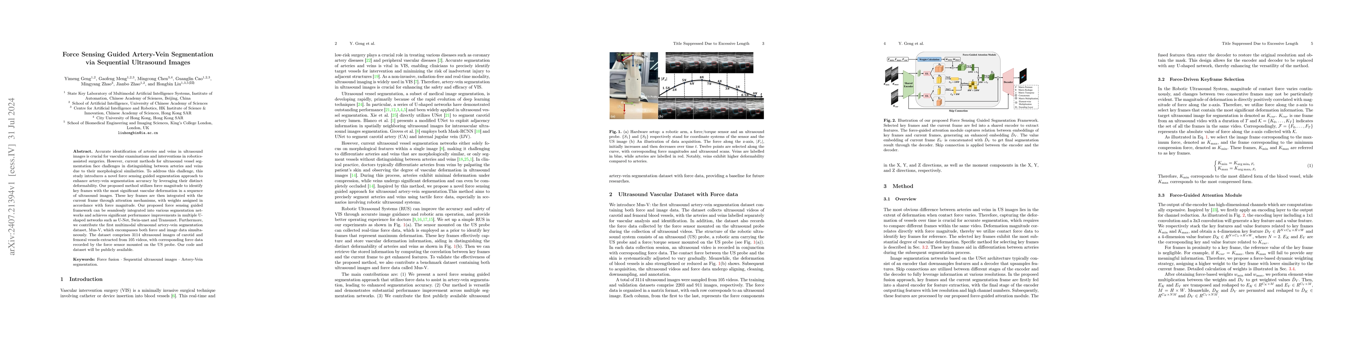 Thumbnail for Force Sensing Guided Artery-Vein Segmentation via Sequential Ultrasound
  Images