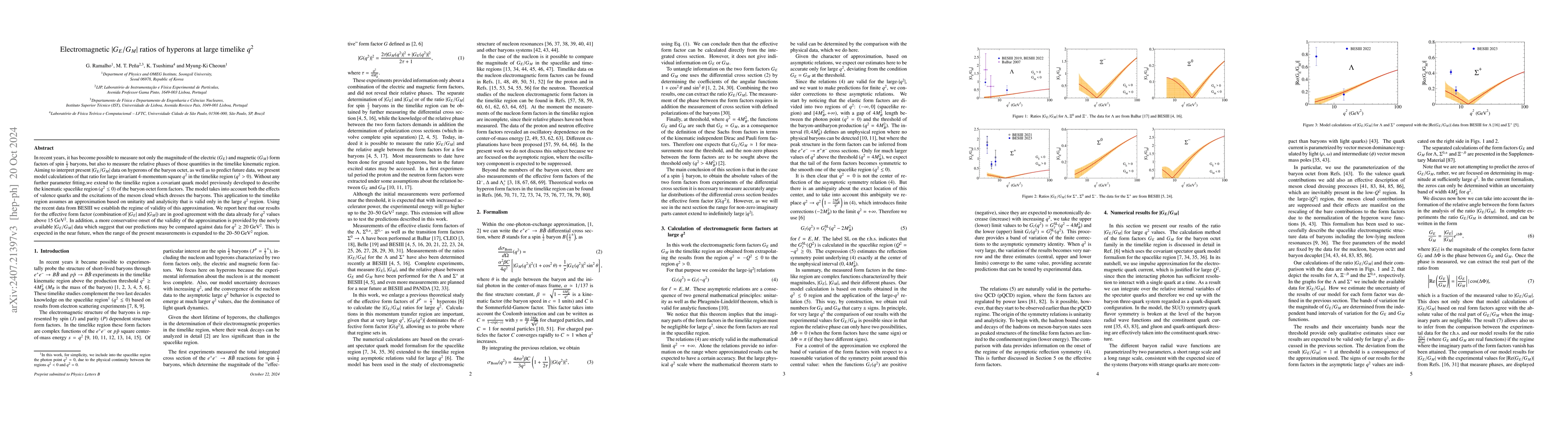 Thumbnail for Electromagnetic $|G_E/G_M|$ ratios of hyperons at large timelike $q^2$