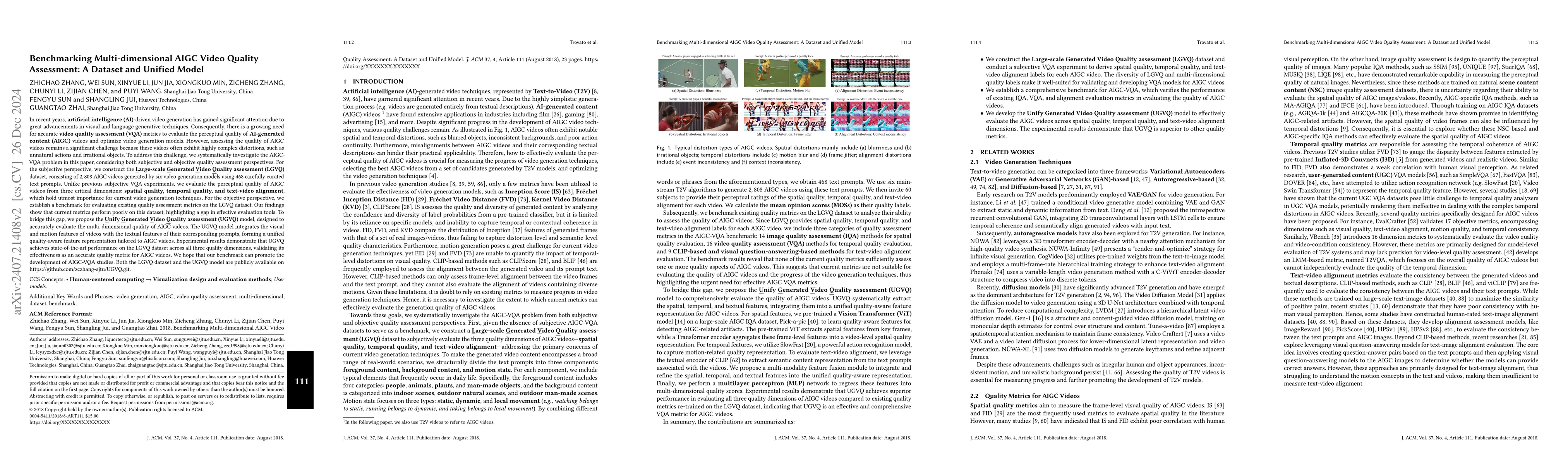 Thumbnail for Benchmarking AIGC Video Quality Assessment: A Dataset and Unified Model