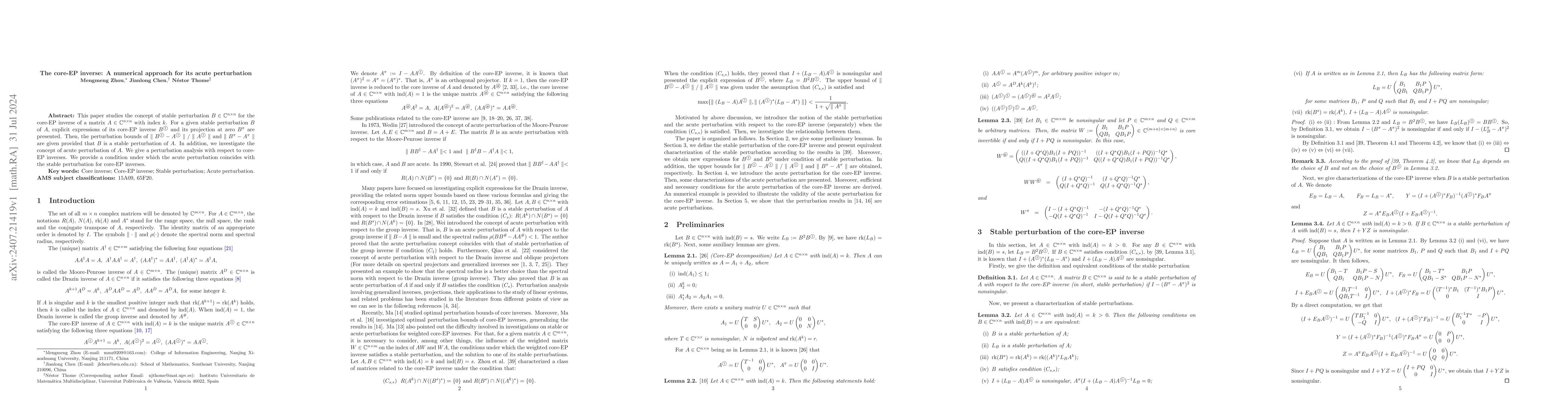 Thumbnail for The core-EP inverse: A numerical approach for its acute perturbation