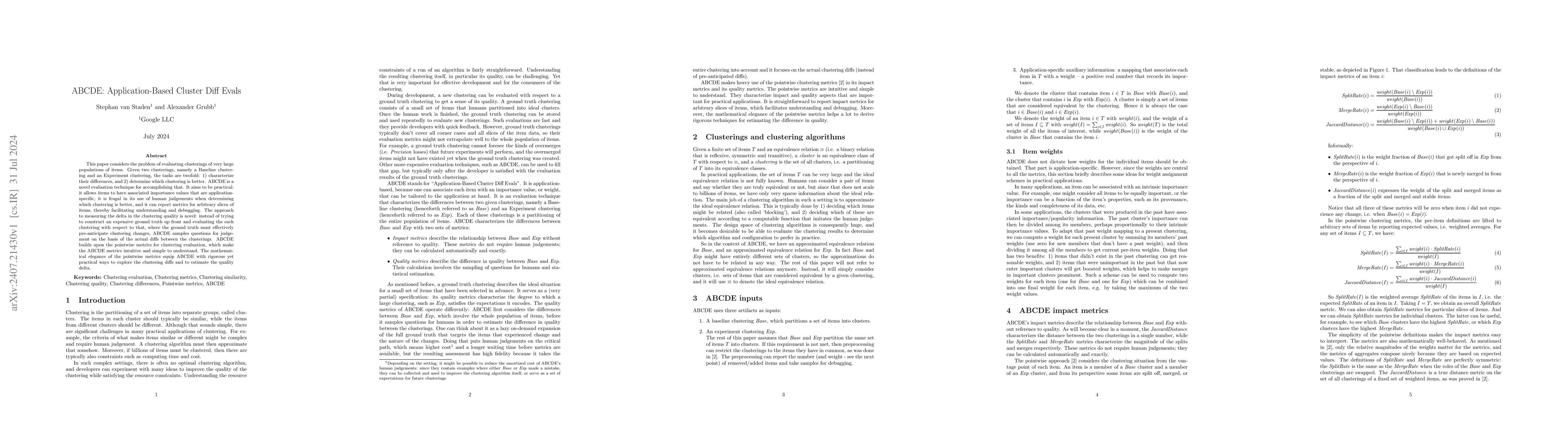 Thumbnail for ABCDE: Application-Based Cluster Diff Evals