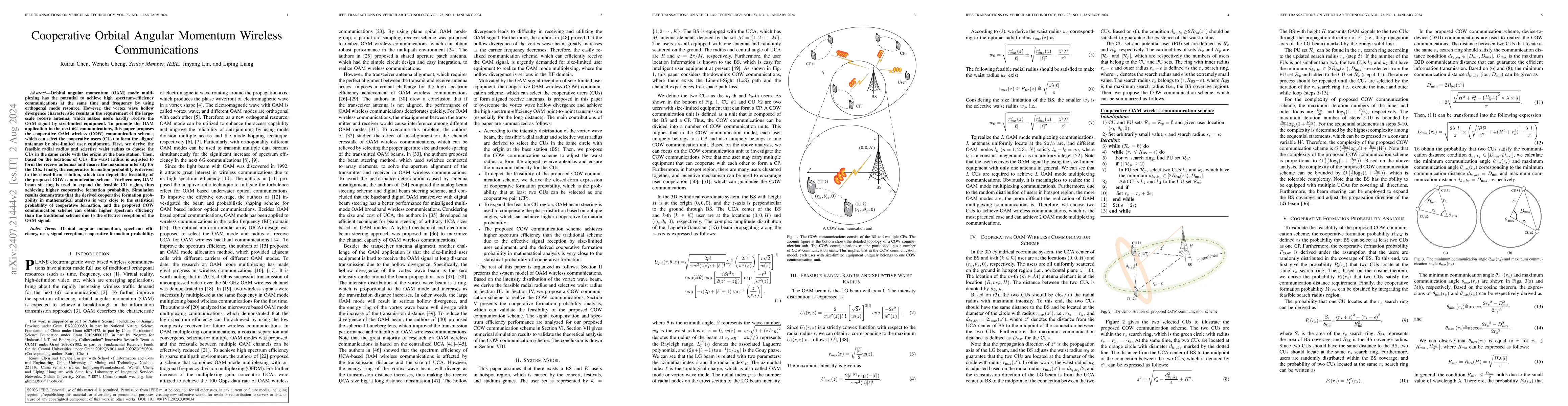 Thumbnail for Cooperative Orbital Angular Momentum Wireless Communications