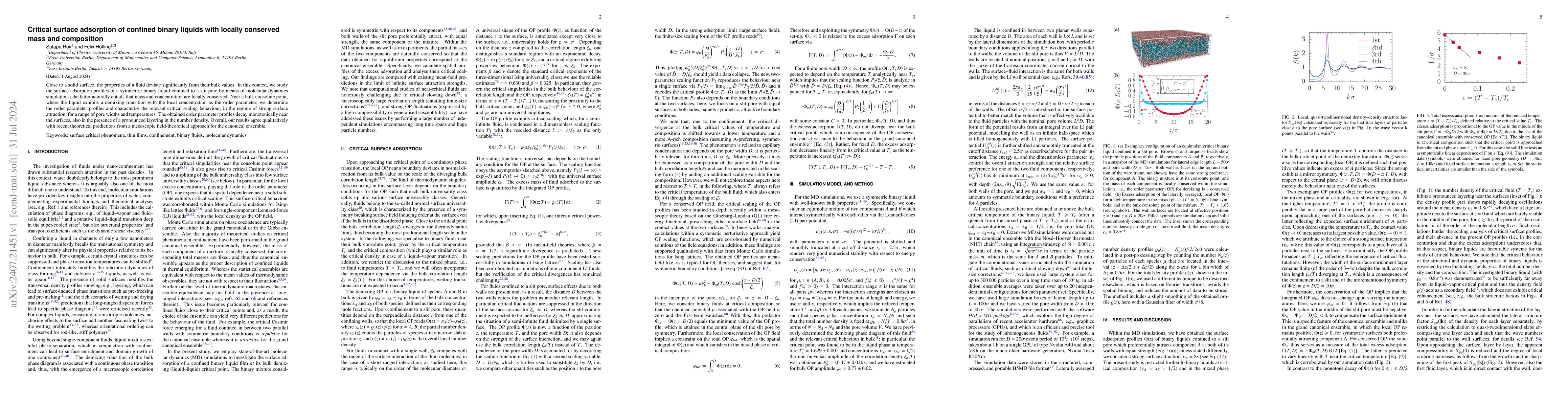 Thumbnail for Critical surface adsorption of confined binary liquids with locally
  conserved mass and composition