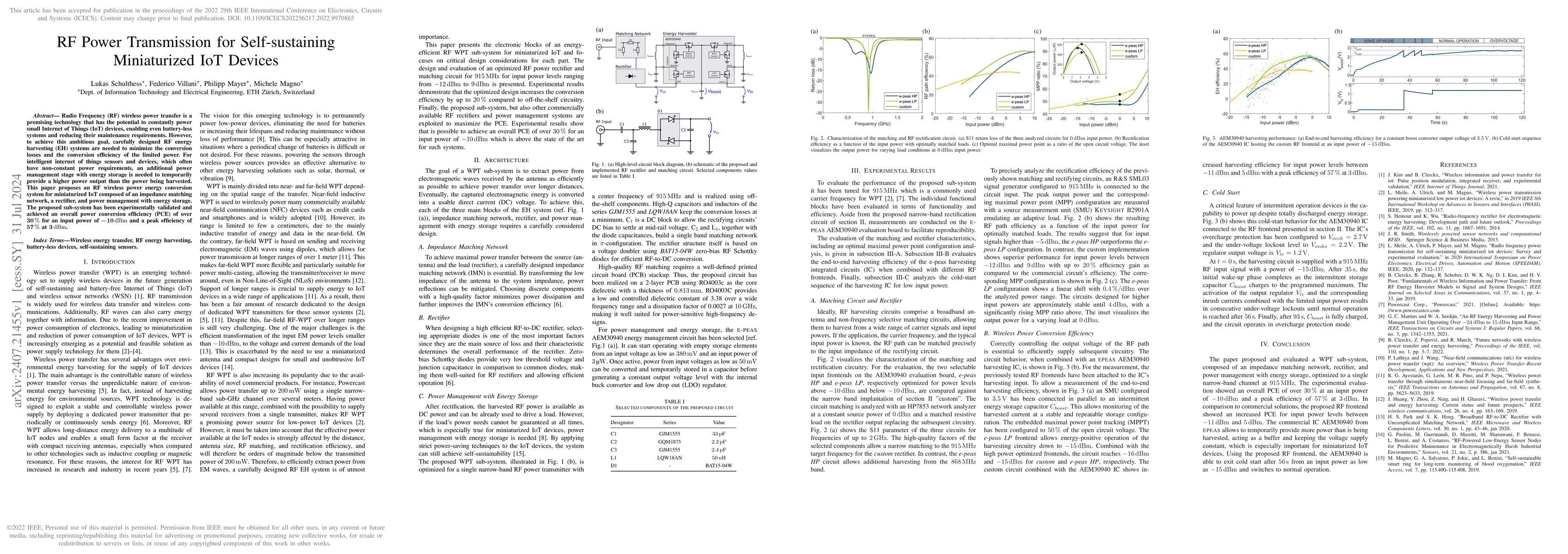 Thumbnail for RF Power Transmission for Self-sustaining Miniaturized IoT Devices
