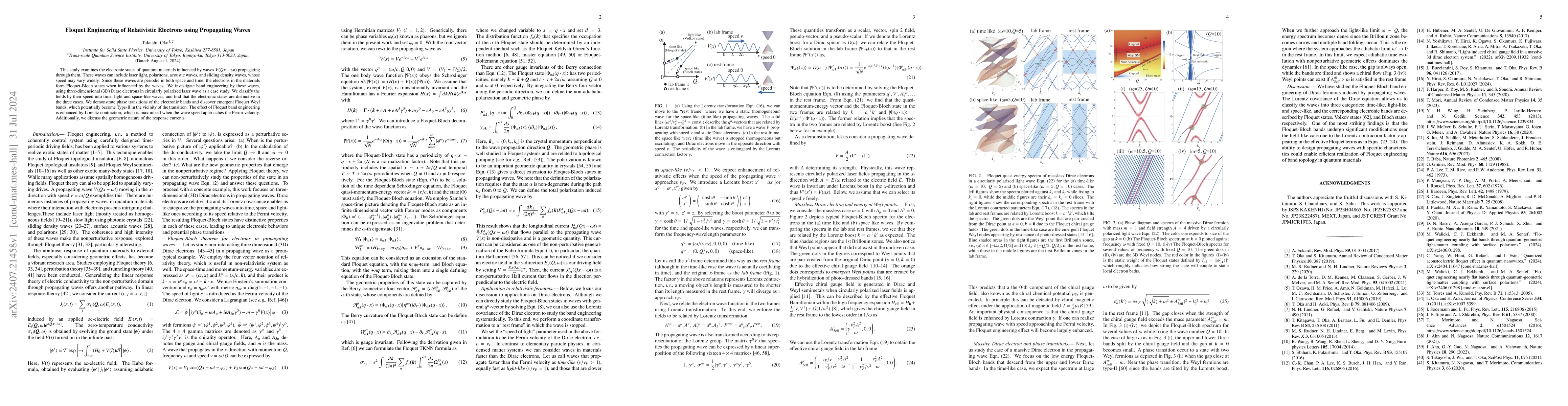 Thumbnail for Floquet Engineering of Relativistic Electrons using Propagating Waves