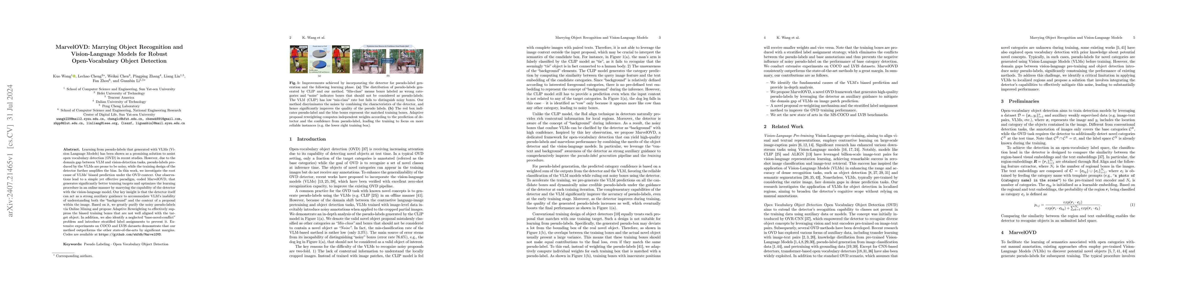 Thumbnail for MarvelOVD: Marrying Object Recognition and Vision-Language Models for
  Robust Open-Vocabulary Object Detection