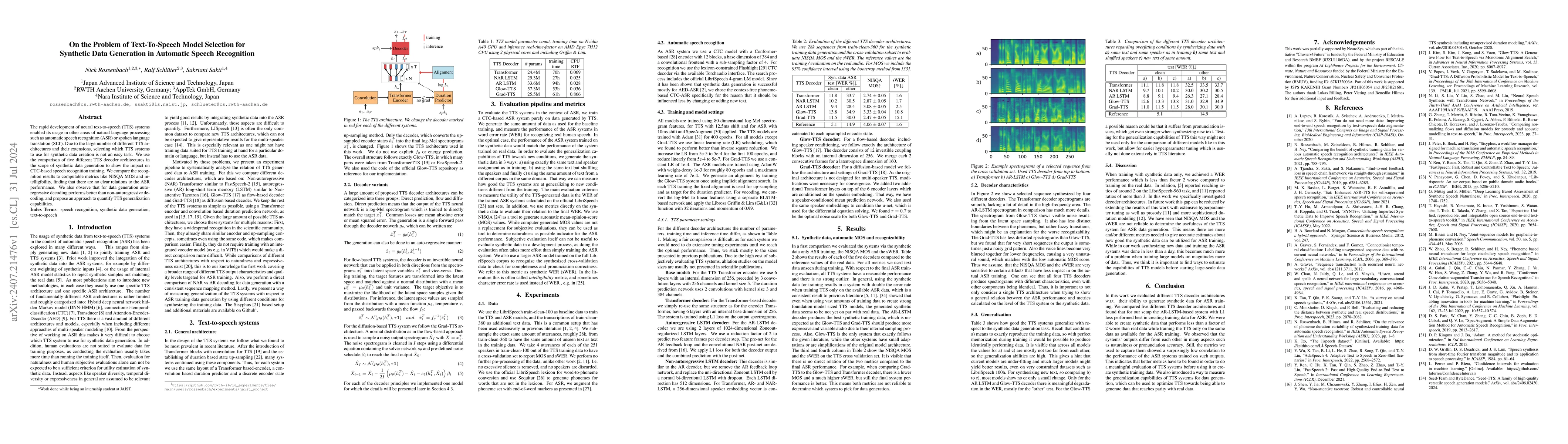 Thumbnail for On the Problem of Text-To-Speech Model Selection for Synthetic Data
  Generation in Automatic Speech Recognition