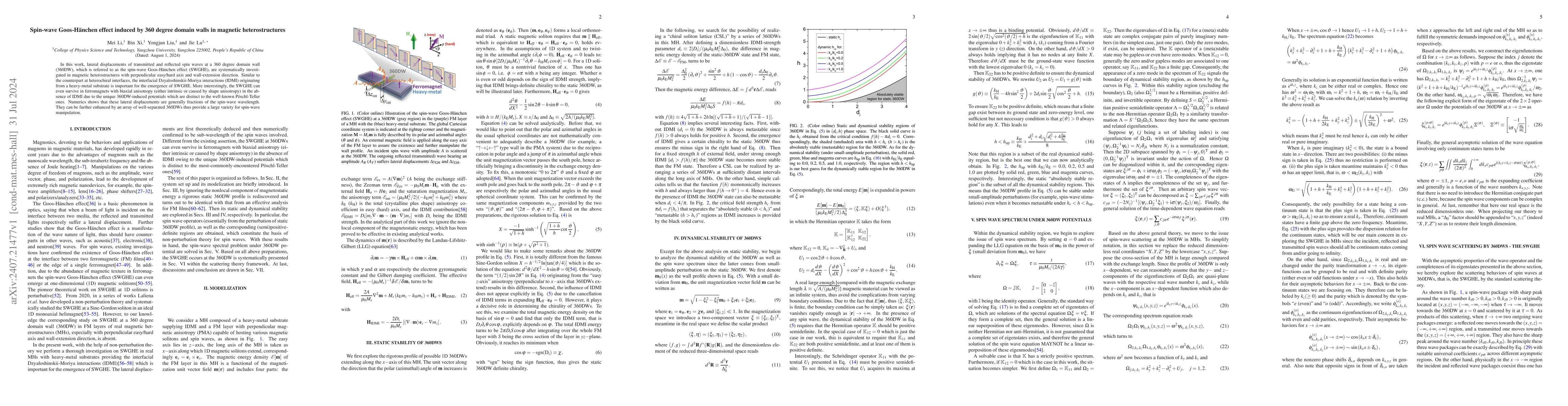 Thumbnail for Spin-wave Goos-Hänchen effect induced by 360 degree domain walls in
  magnetic heterostructures