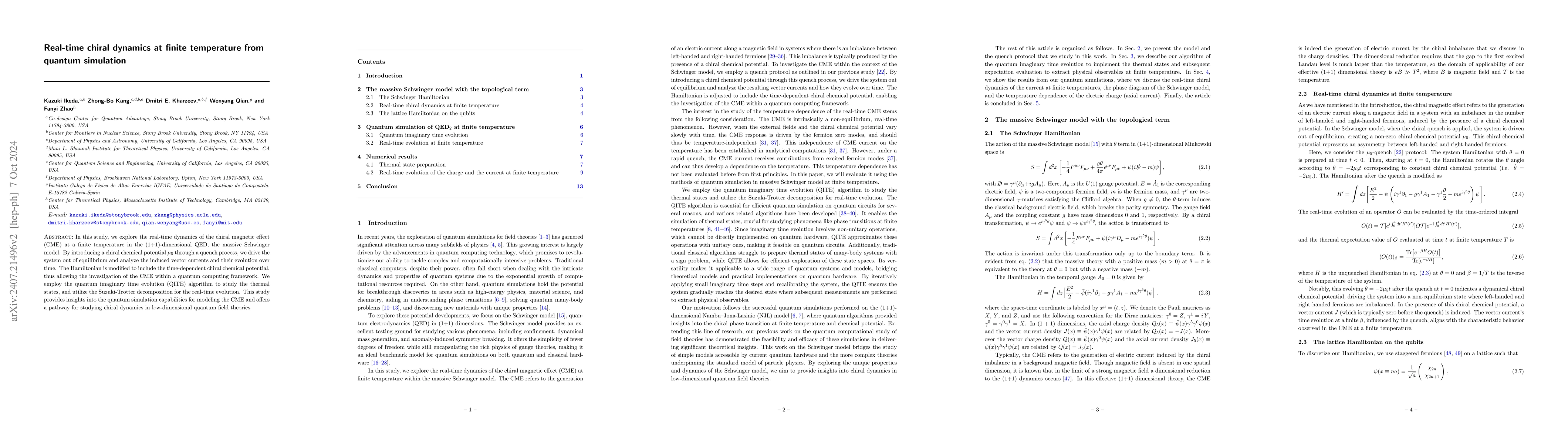 Thumbnail for Real-time chiral dynamics at finite temperature from quantum simulation
