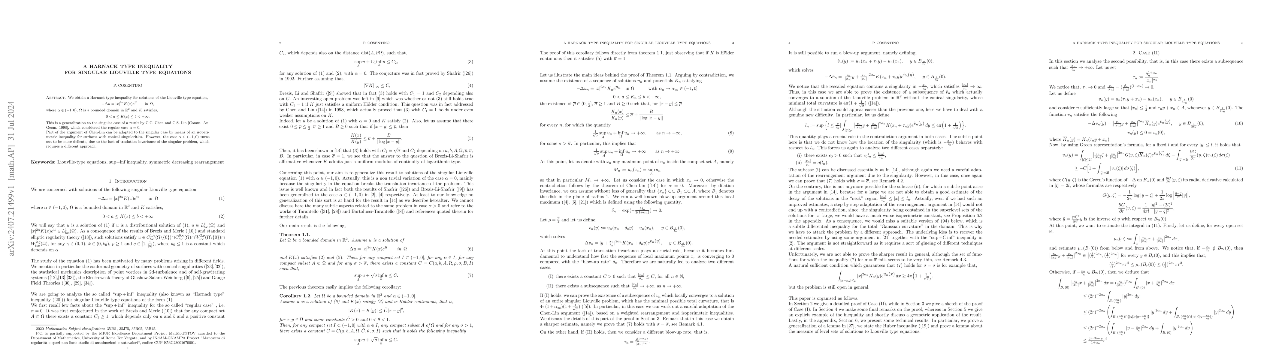 Thumbnail for A Harnack type inequality for singular Liouville type equations