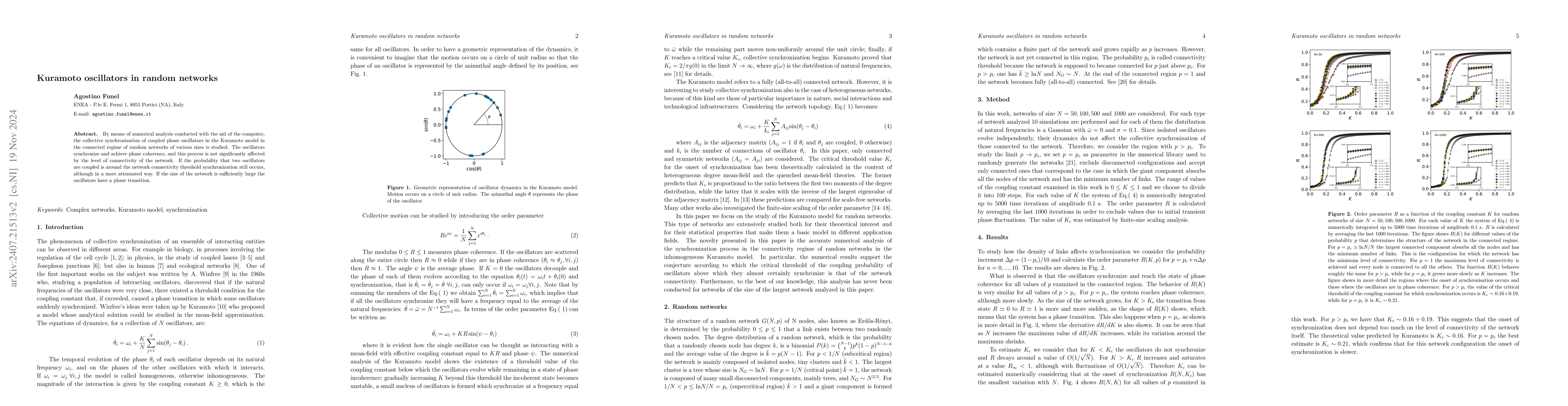 Thumbnail for Kuramoto oscillators in random networks