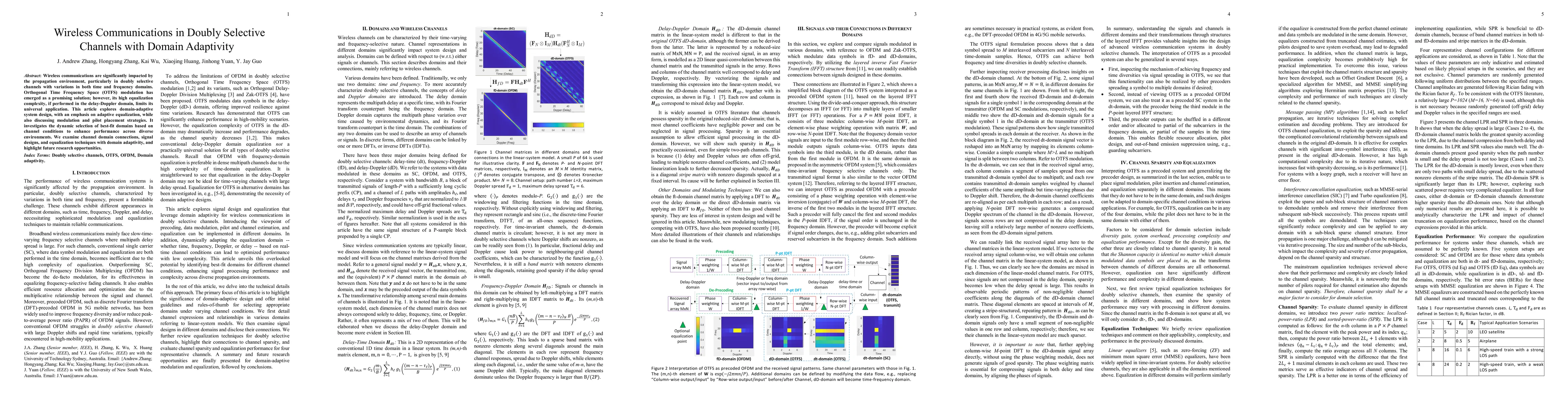 Thumbnail for Wireless Communications in Doubly Selective Channels with Domain
  Adaptivity