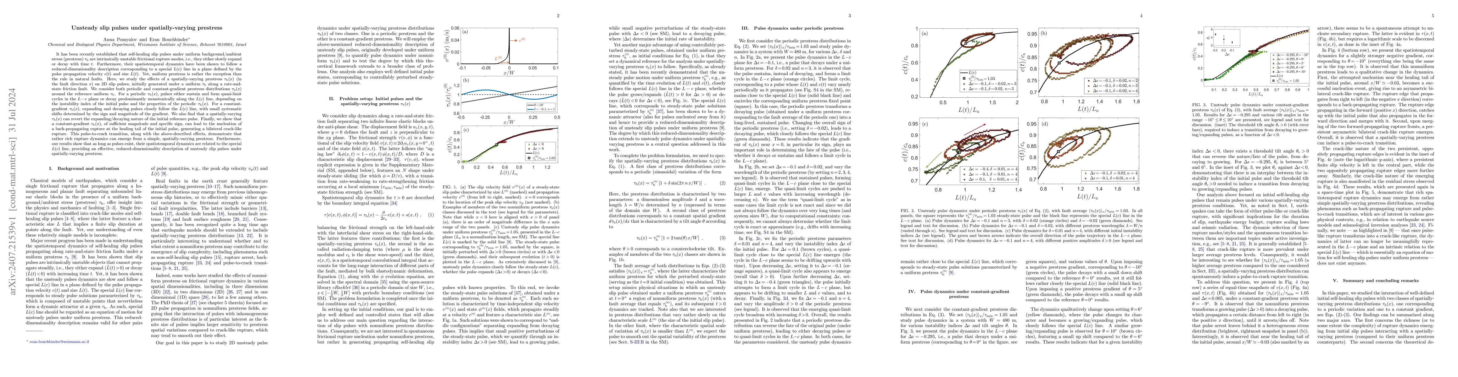 Thumbnail for Unsteady slip pulses under spatially-varying prestress