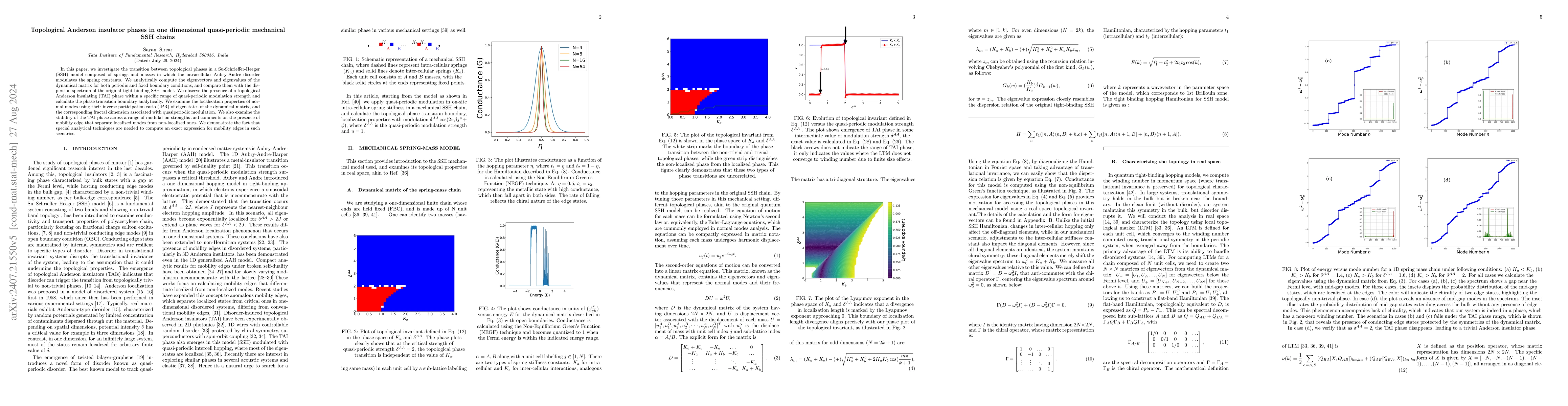 Thumbnail for Topological Anderson insulator phases in one dimensional quasi-periodic
  mechanical SSH chains