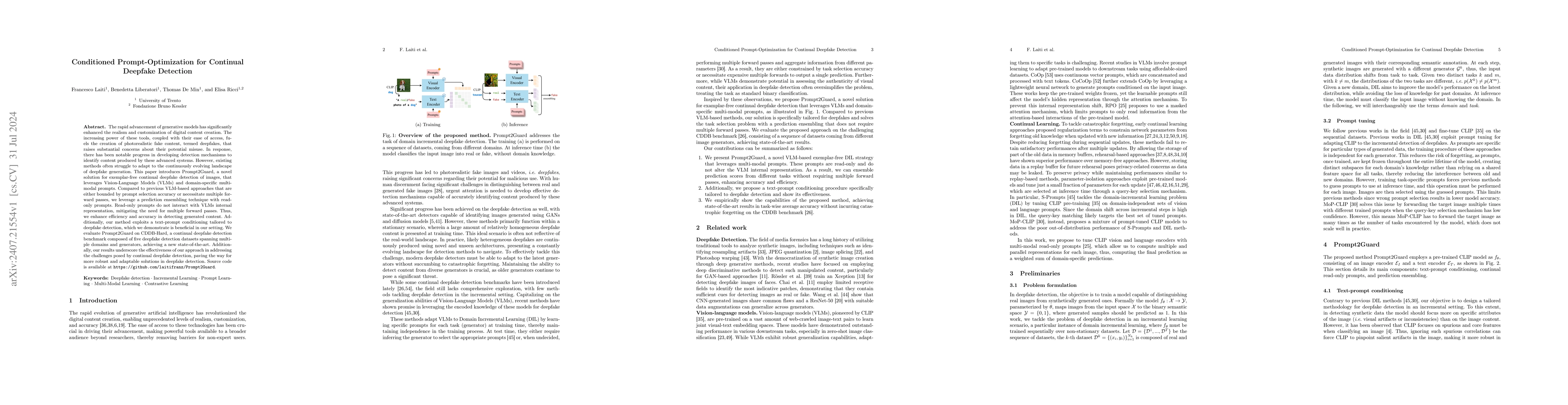 Thumbnail for Conditioned Prompt-Optimization for Continual Deepfake Detection