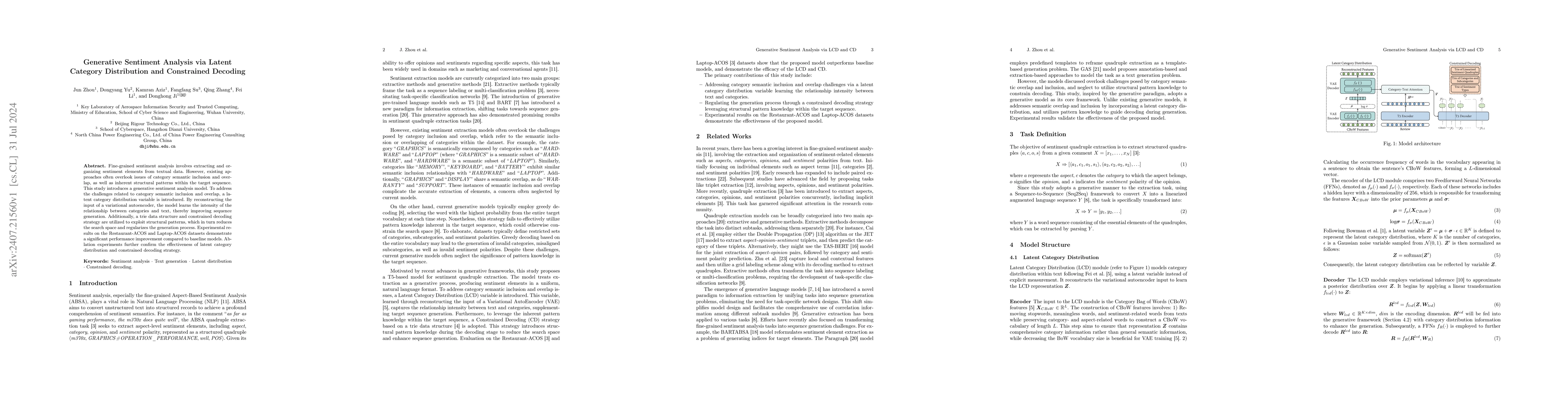 Thumbnail for Generative Sentiment Analysis via Latent Category Distribution and
  Constrained Decoding