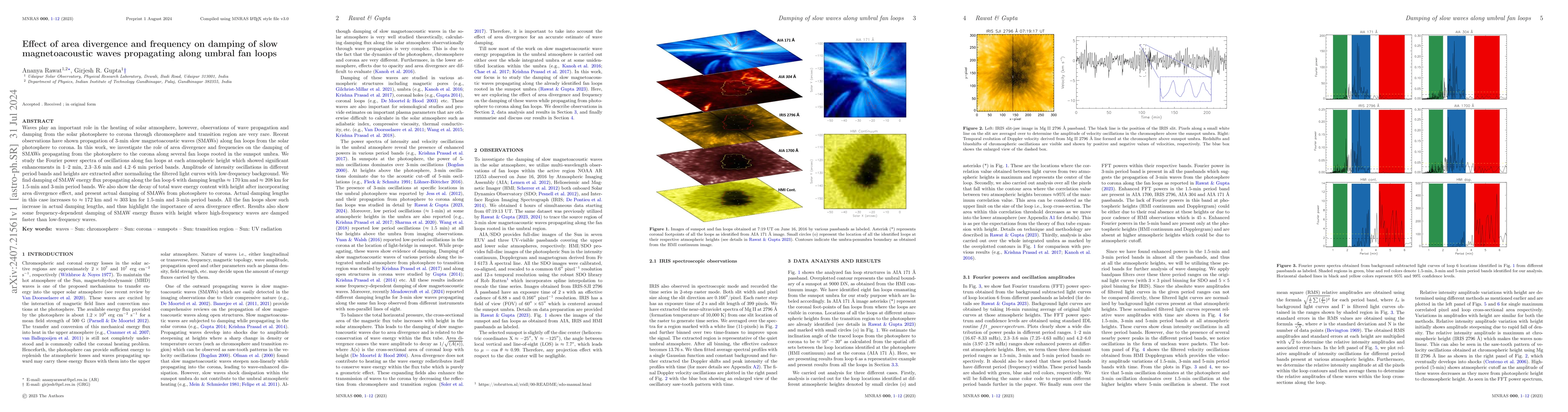 Thumbnail for Effect of area divergence and frequency on damping of slow
  magnetoacoustic waves propagating along umbral fan loops
