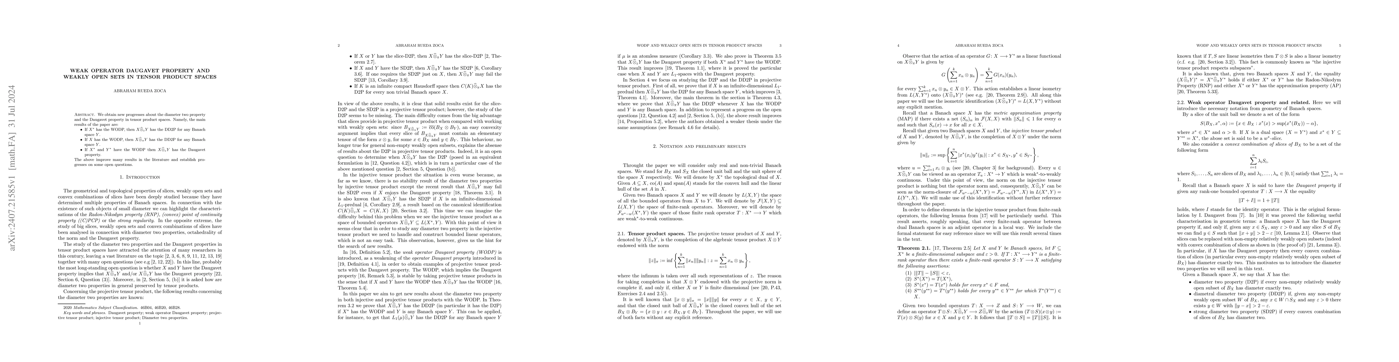 Thumbnail for Weak operator Daugavet property and weakly open sets in tensor product
  spaces