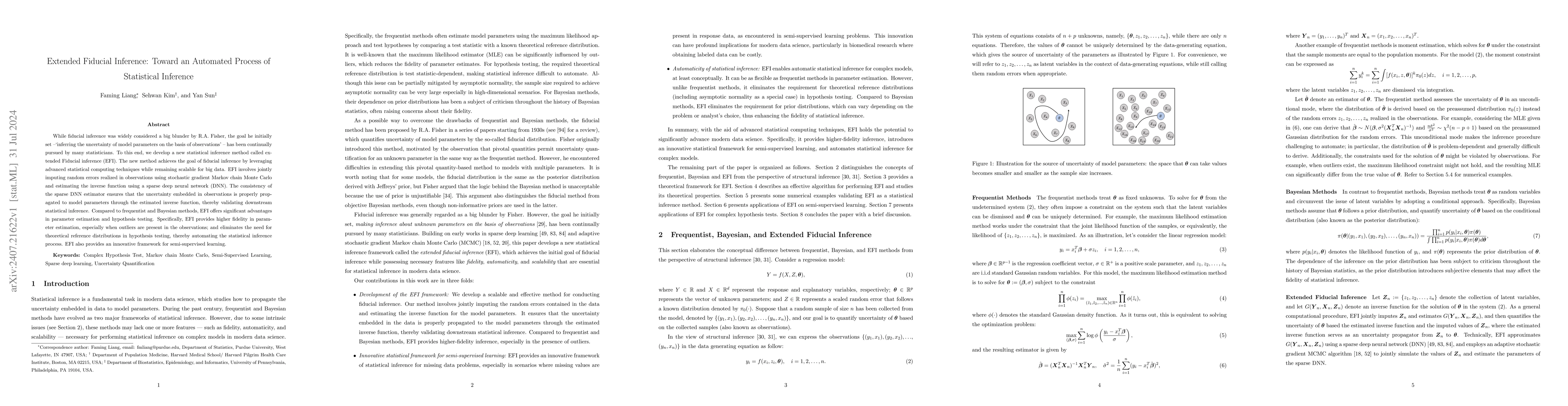 Thumbnail for Extended Fiducial Inference: Toward an Automated Process of Statistical
  Inference