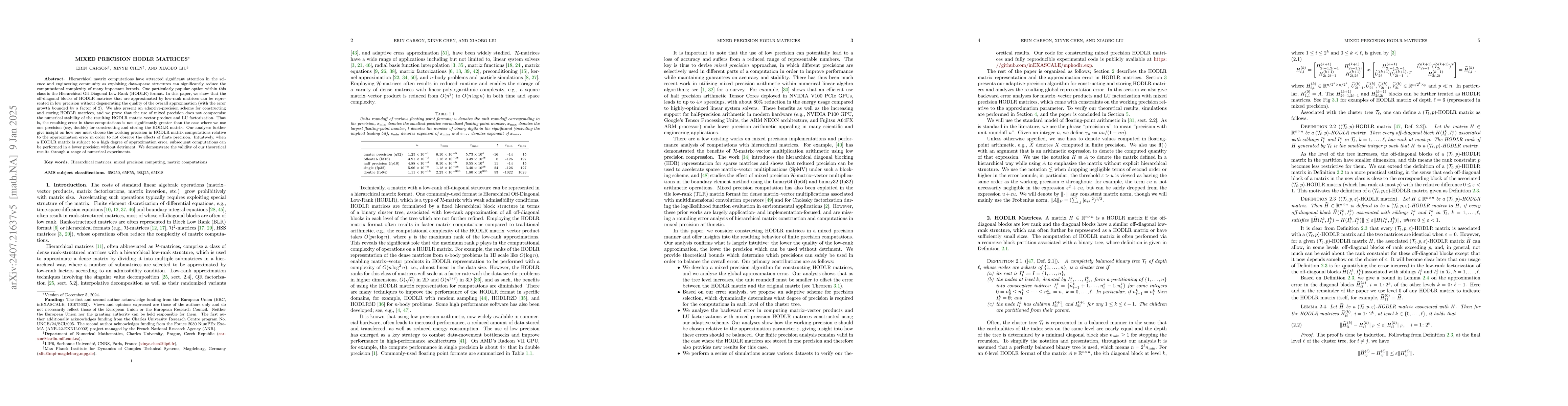 Thumbnail for Mixed precision HODLR matrices