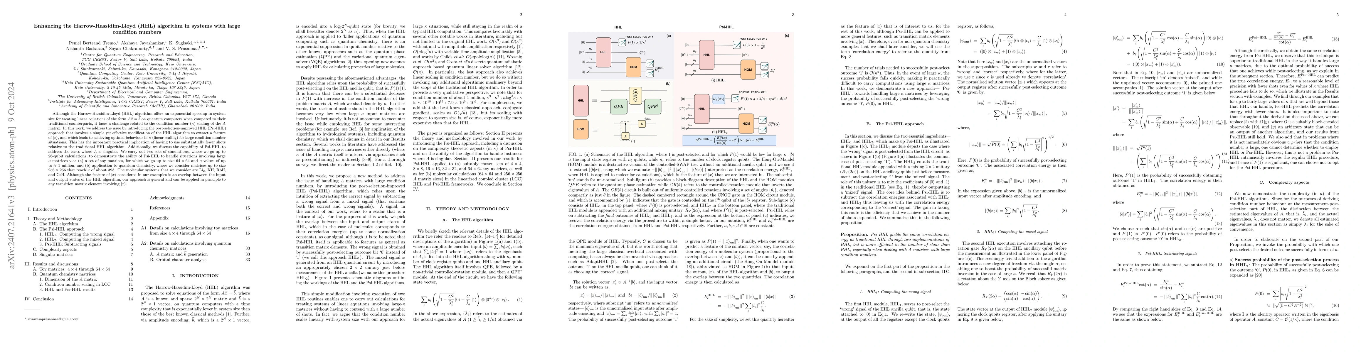 Thumbnail for Enhancing the Harrow-Hassidim-Lloyd (HHL) algorithm in systems with
  large condition numbers