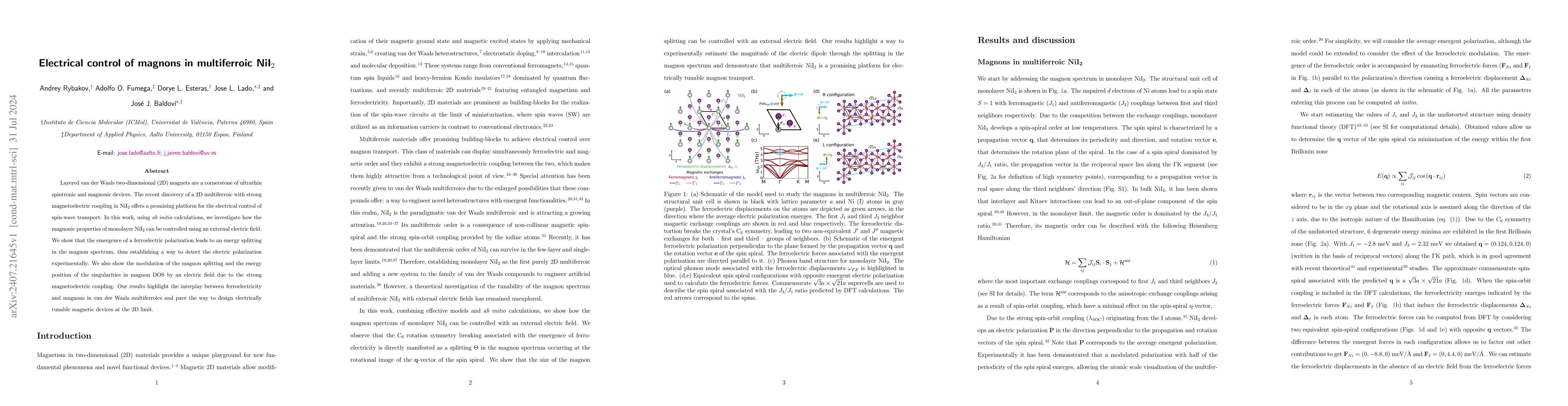 Thumbnail for Electrical control of magnons in multiferroic NiI$_2$
