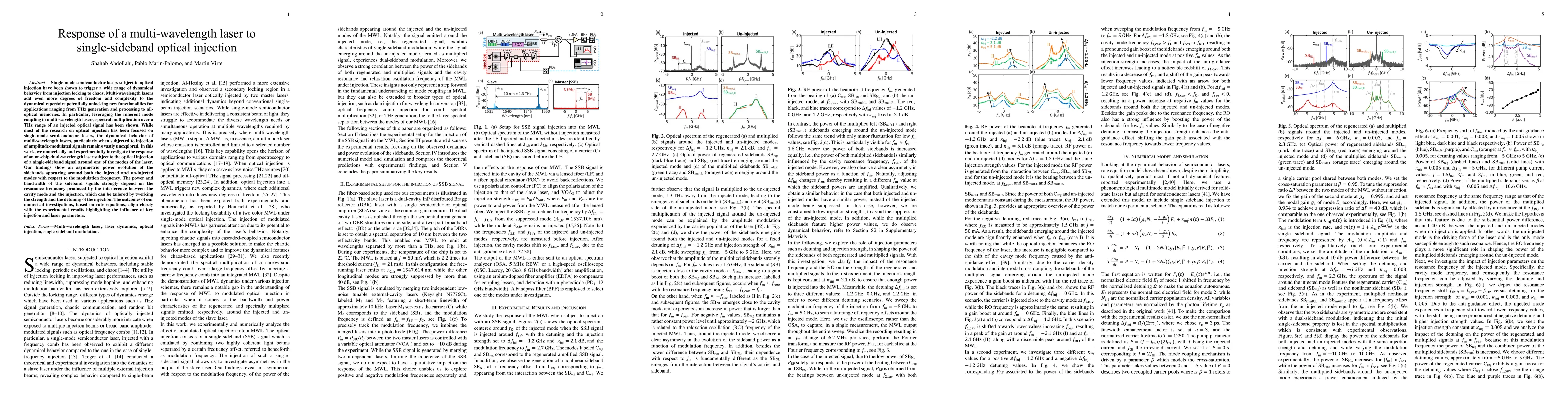 Thumbnail for Response of a multi-wavelength laser to single-sideband optical
  injection