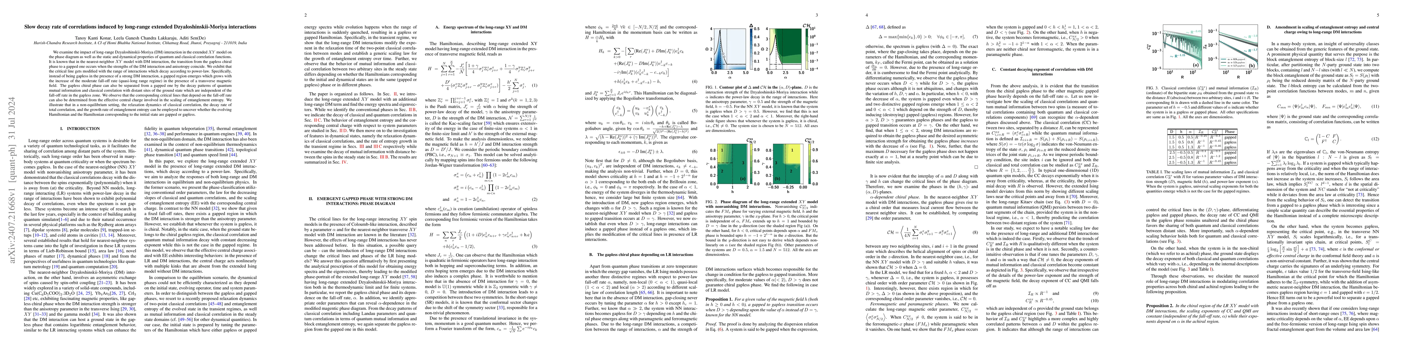 Thumbnail for Slow decay rate of correlations induced by long-range extended
  Dzyaloshinskii-Moriya interactions