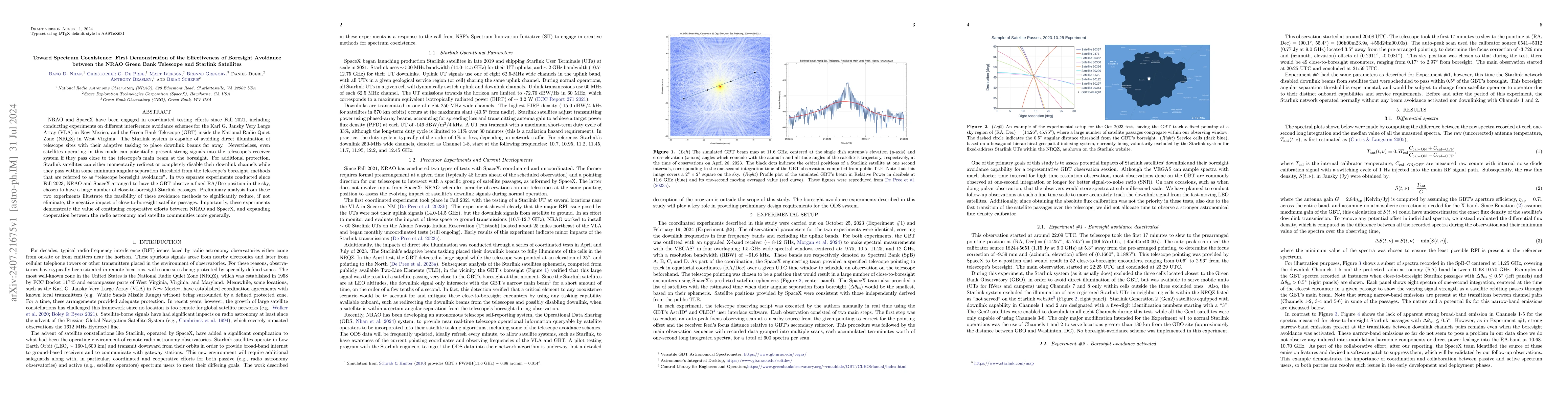 Thumbnail for Toward Spectrum Coexistence: First Demonstration of the Effectiveness of
  Boresight Avoidance between the NRAO Green Bank Telescope and Starlink
  Satellites