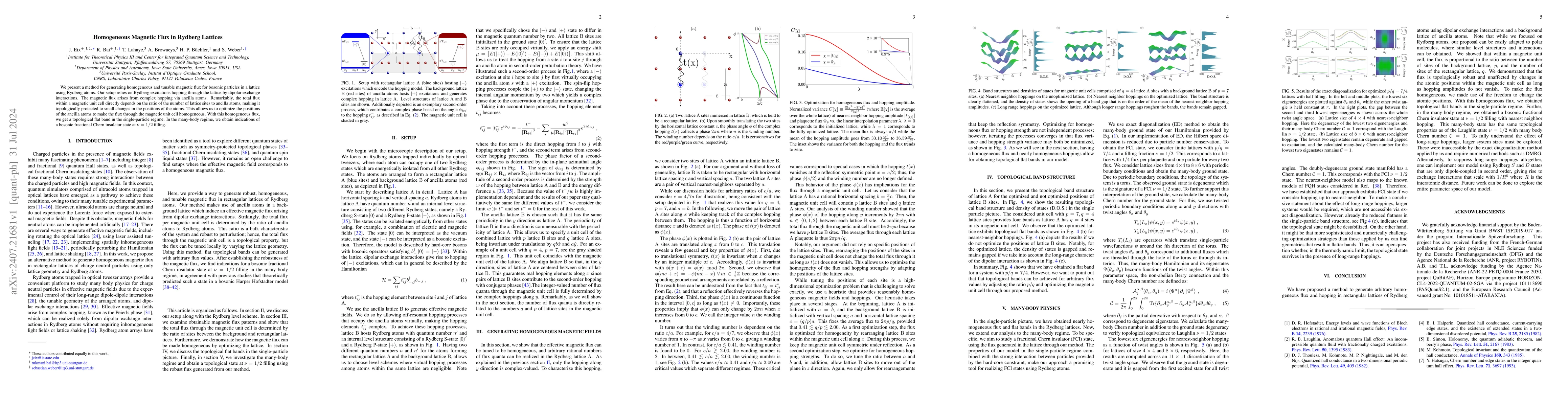 Thumbnail for Homogeneous Magnetic Flux in Rydberg Lattices