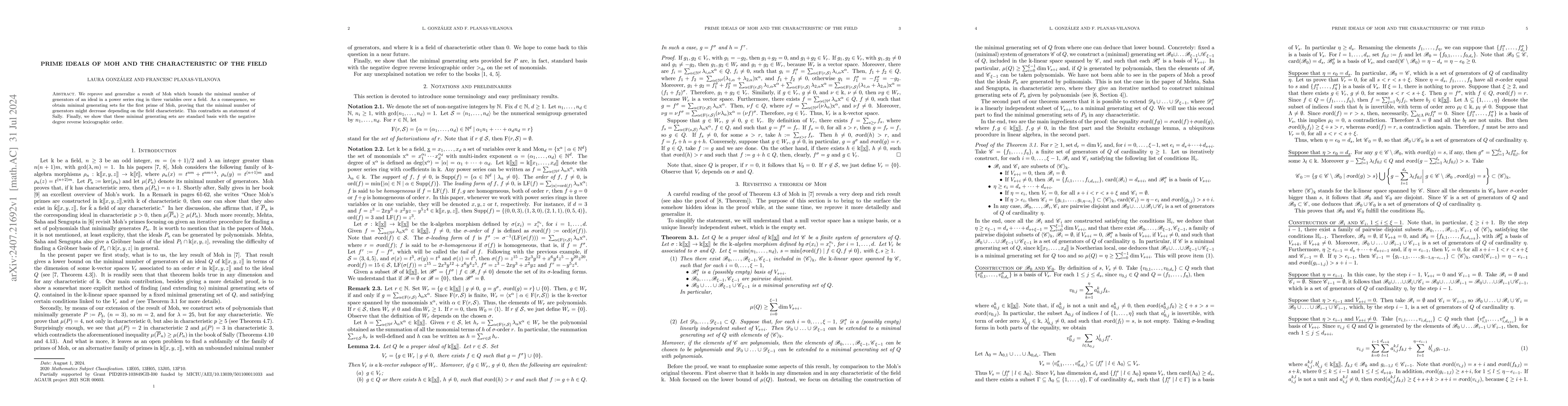 Thumbnail for Prime ideals of Moh and the characteristic of the field