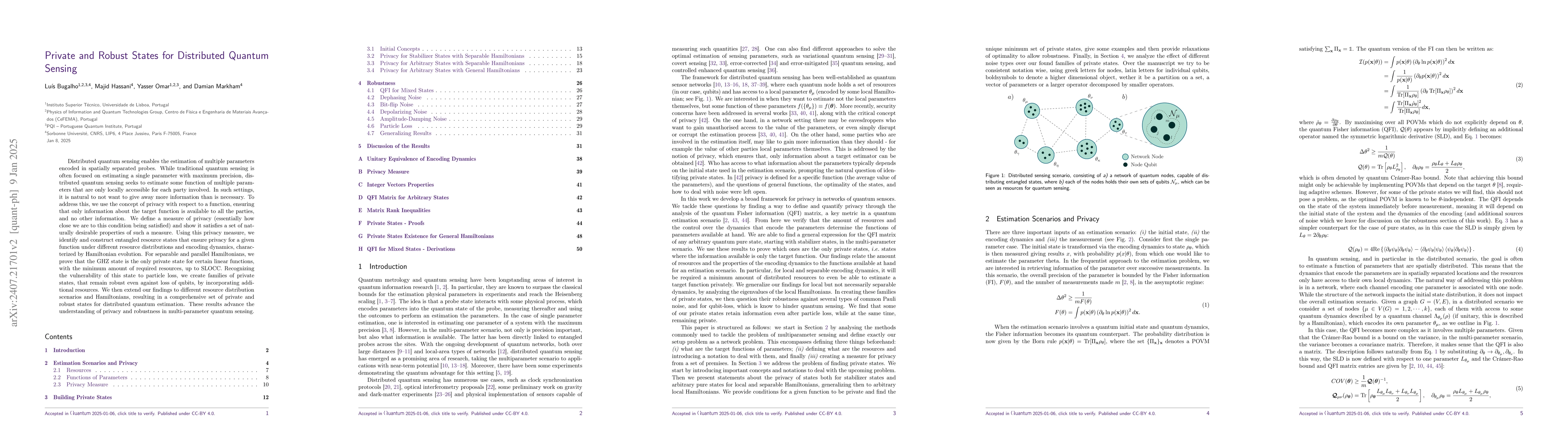 Thumbnail for Private and Robust States for Distributed Quantum Sensing